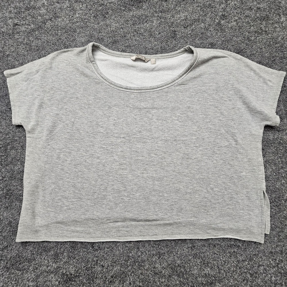 Athleta Shirt Womens Large Gray Short Sleeve‎ Boxy Dolman Scoop Neck Modal Blend